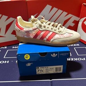 adidas Samba OG W Beige and Pink Floral Trainers